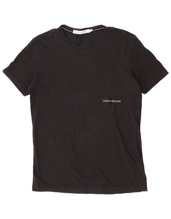Calvin Klein Camiseta Feminina Top UK 14 Grande Algodão Preto