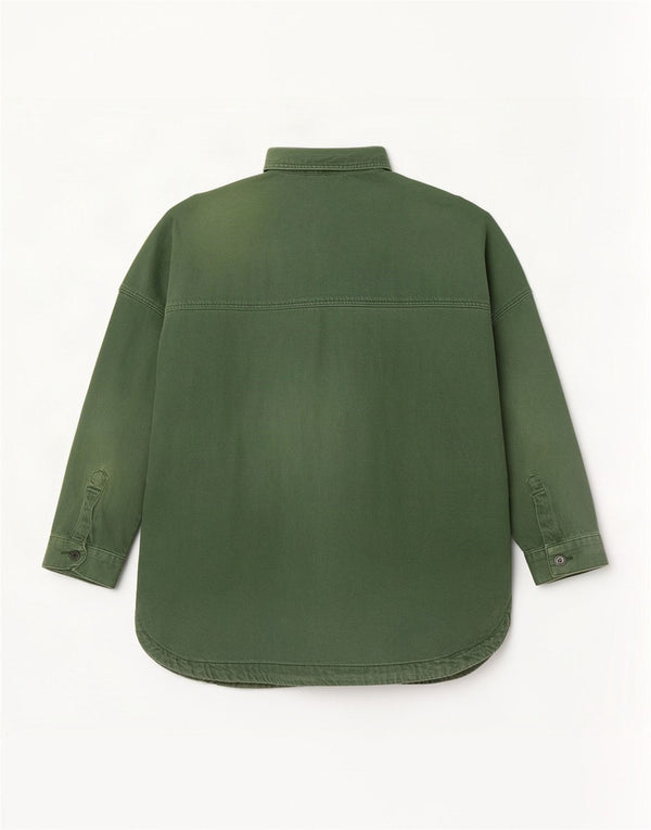 Vestido camisa jeans grande Zara feminino Reino Unido 10 pequeno algodão verde