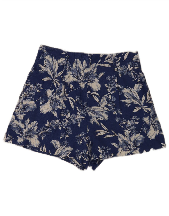 Calça feminina cintura alta Zara médio W28 azul floral