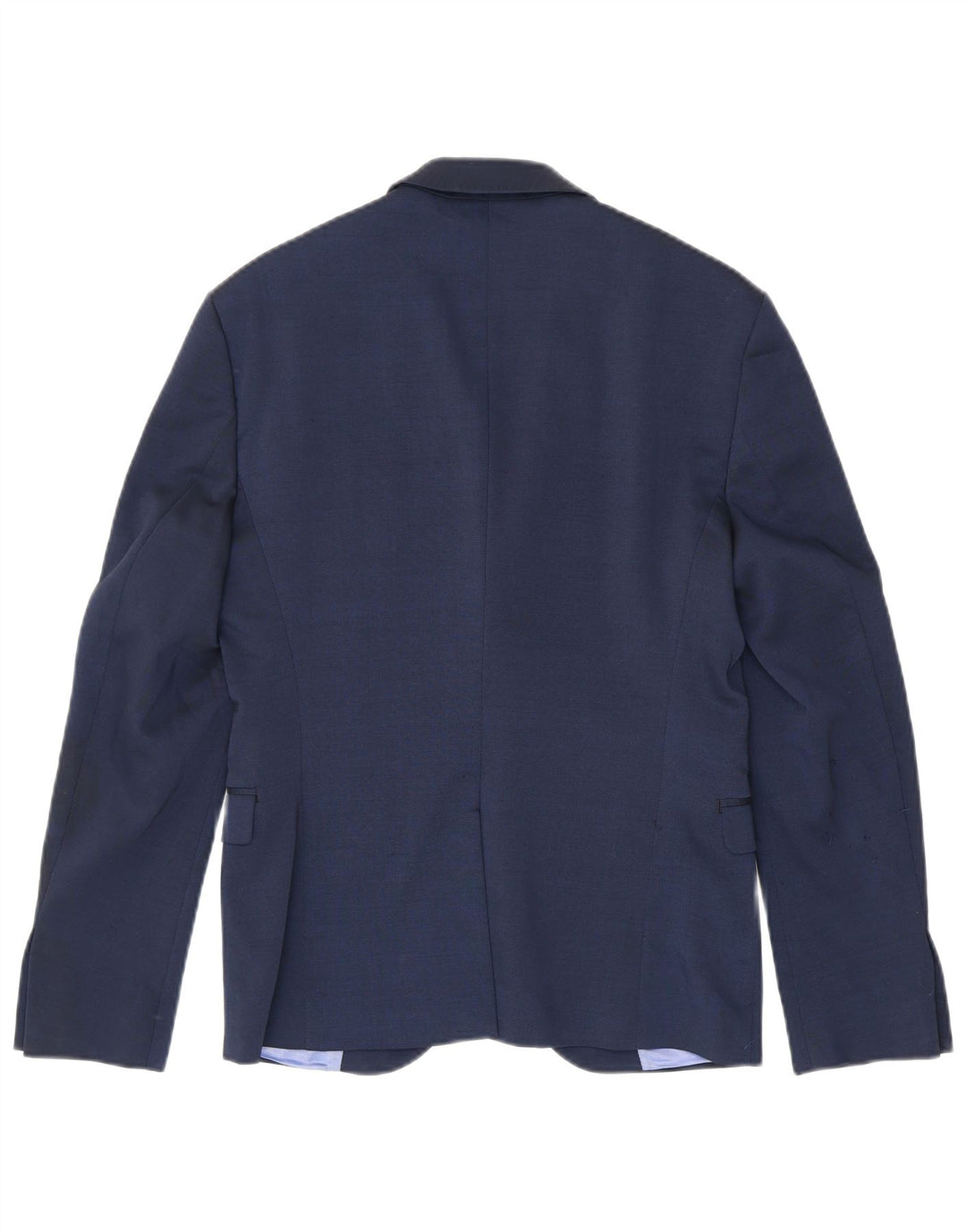 Jaqueta blazer masculina Zara com 2 botões UE 46 pequena azul marinho poliéster
