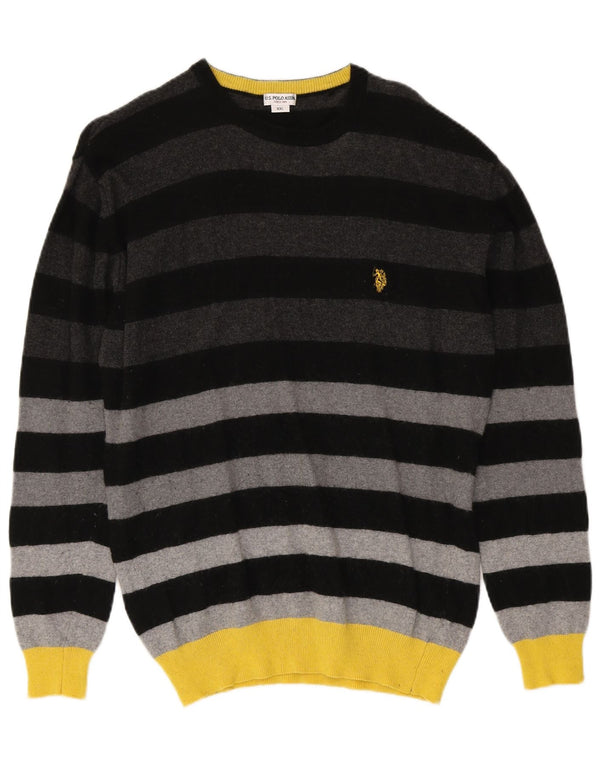 US Polo Assn. Suéter masculino com gola redonda 2XL listrado multicolorido