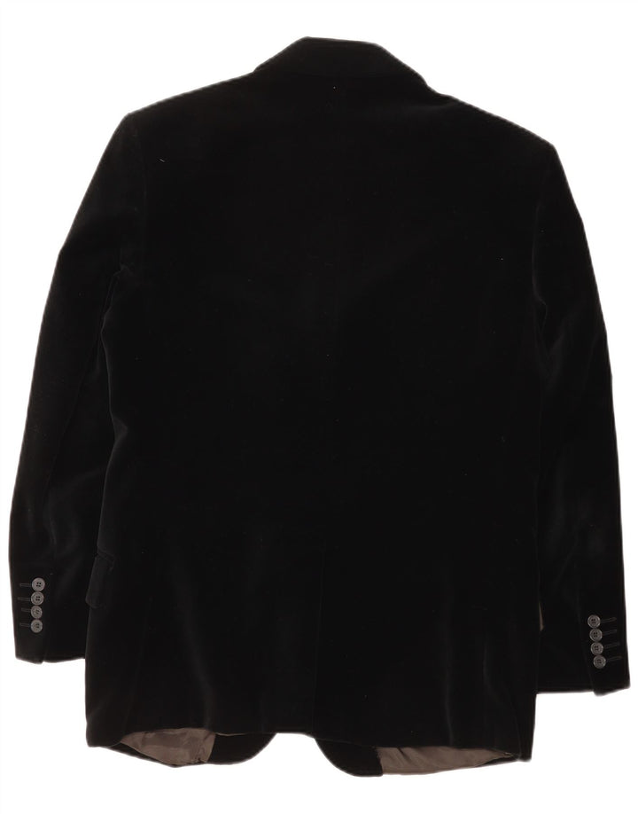 Jaqueta blazer masculina vintage de veludo com 3 botões Reino Unido 38 médio preto
