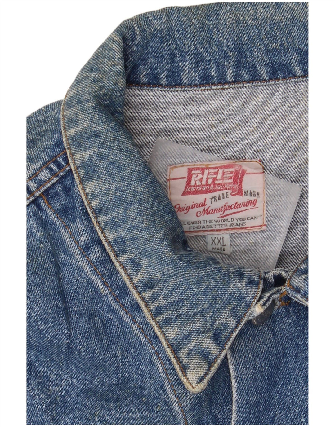 Jaqueta jeans masculina Rifle UK 44 2XL azul retrô