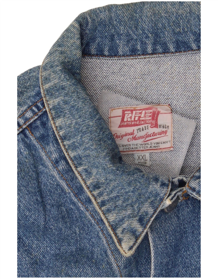 Jaqueta jeans masculina Rifle UK 44 2XL azul retrô