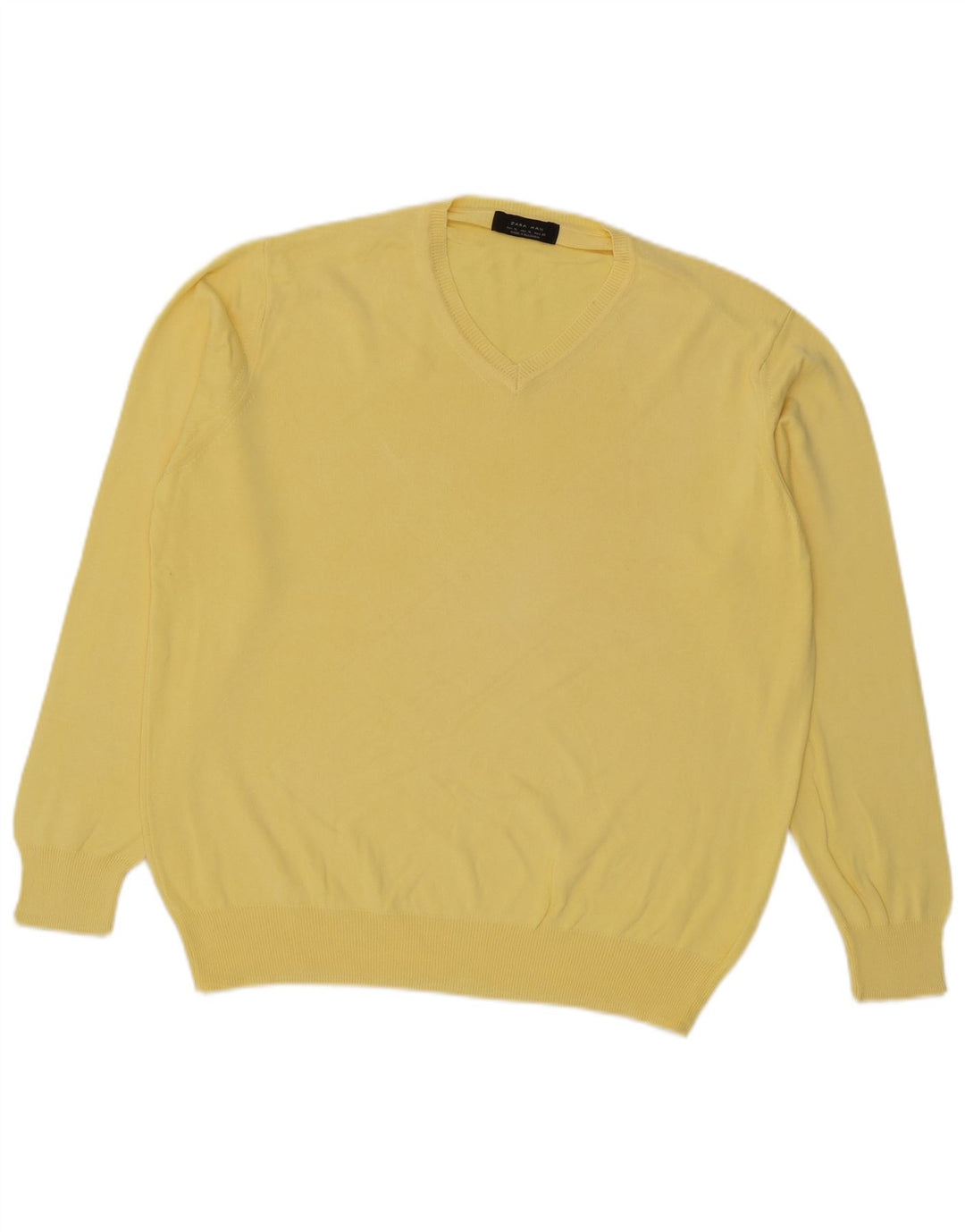 Suéter masculino Zara com decote em V XL amarelo