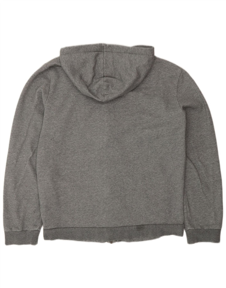 Suéter masculino Puma com capuz e zíper cinza médio algodão colorblock