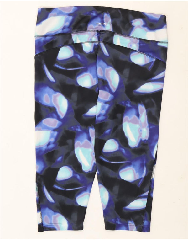 Adidas Mulher Aeroready Abstract Pattern Leggings Reino Unido 24/26 2XL Azul Marinho