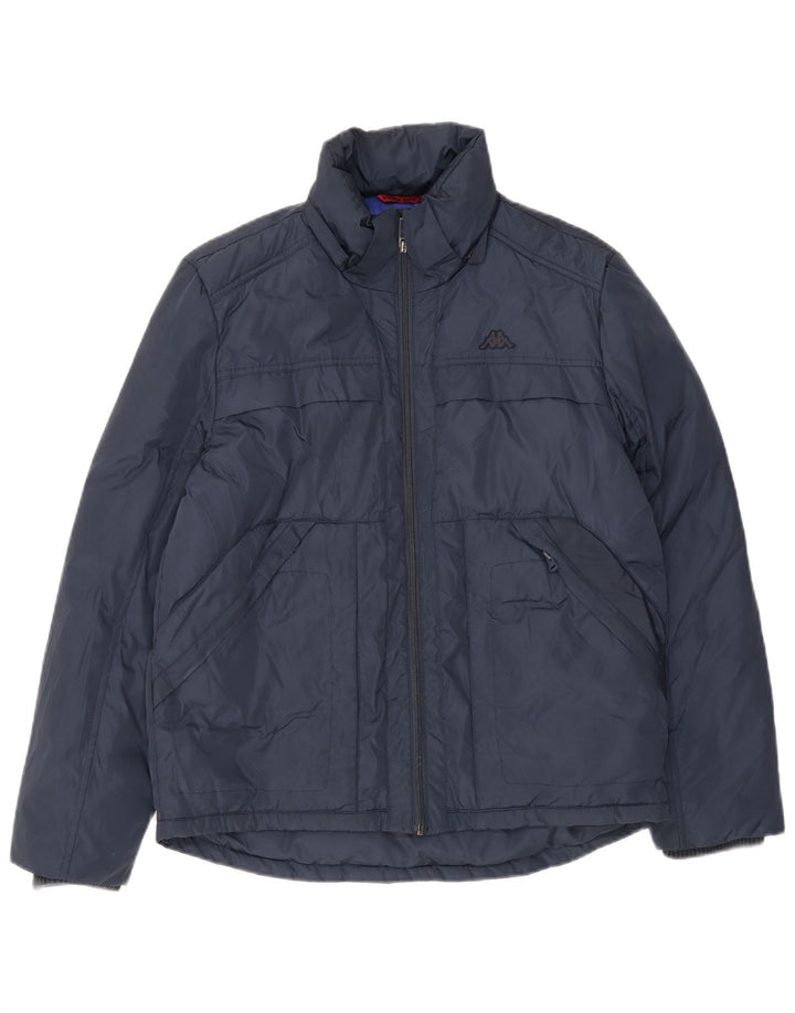 Jaqueta acolchoada masculina Kappa UK 40 grande poliéster azul marinho