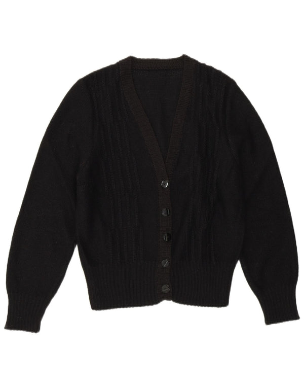 Suéter Cardigan Feminino Vintage UK 10 Pequeno Preto