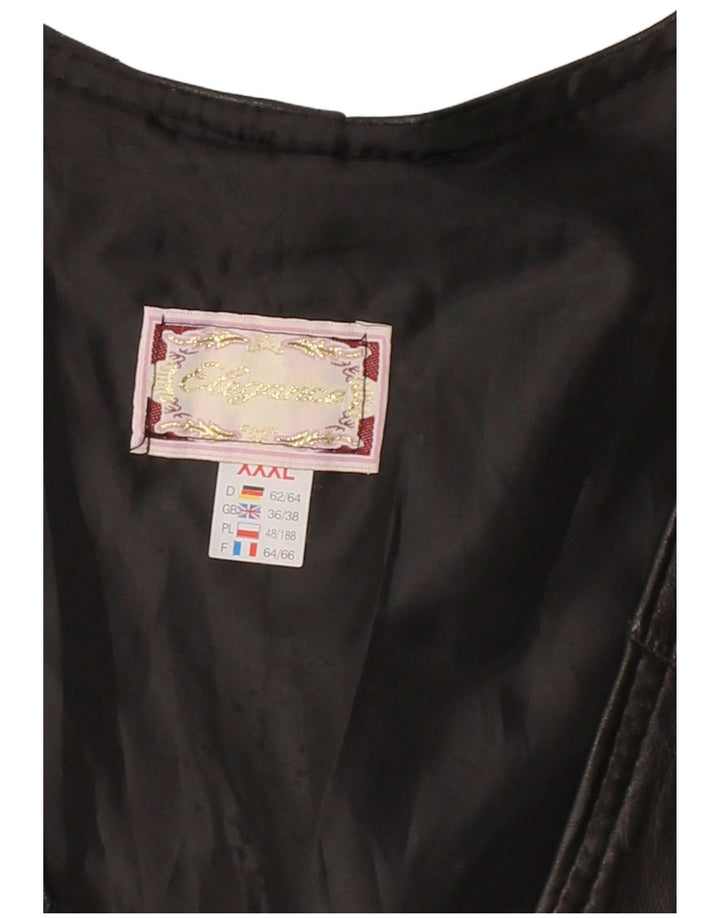Colete masculino de couro ELEGANCE 3XL preto patchwork