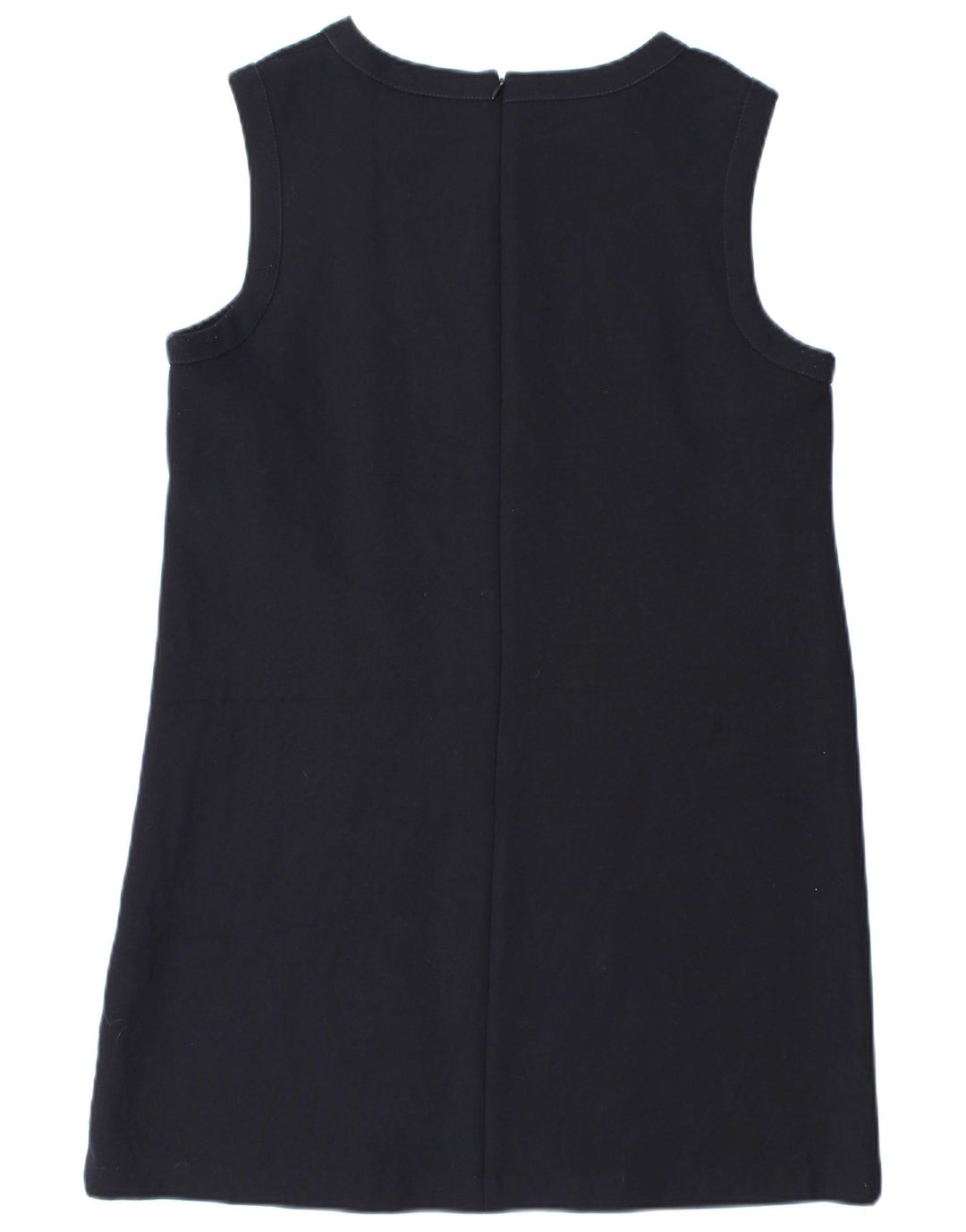 Vestido feminino sem mangas Zara UK 18 XL azul marinho poliéster