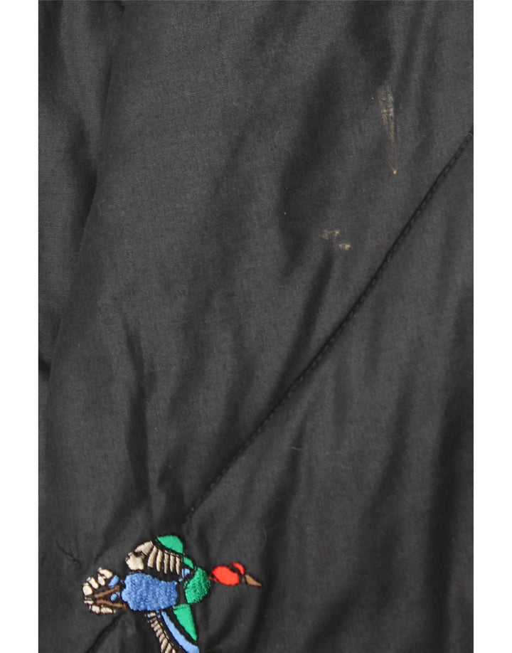 Casaco corta-vento feminino vintage folgado Reino Unido 20 2XL preto com estampa animal