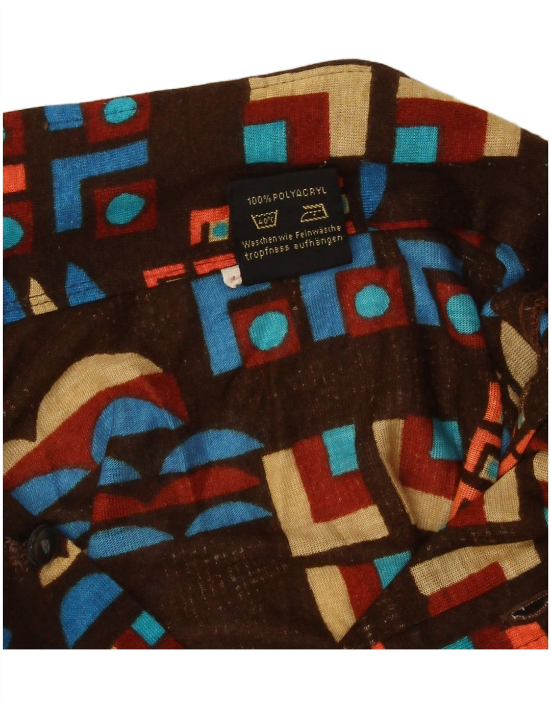 Camisa Vintage Menino 11-12 Anos Marrom Poliacrílico Geométrico