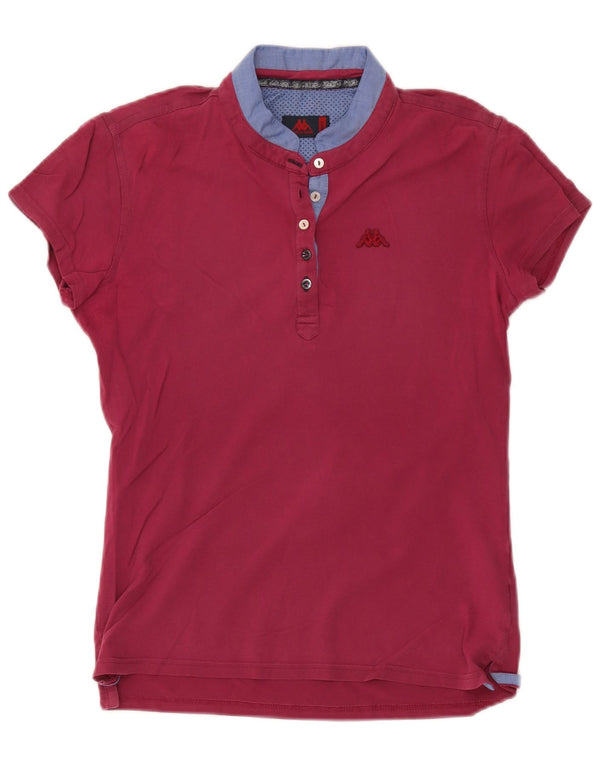 Camisa polo feminina Kappa Reino Unido 14 grande algodão Borgonha