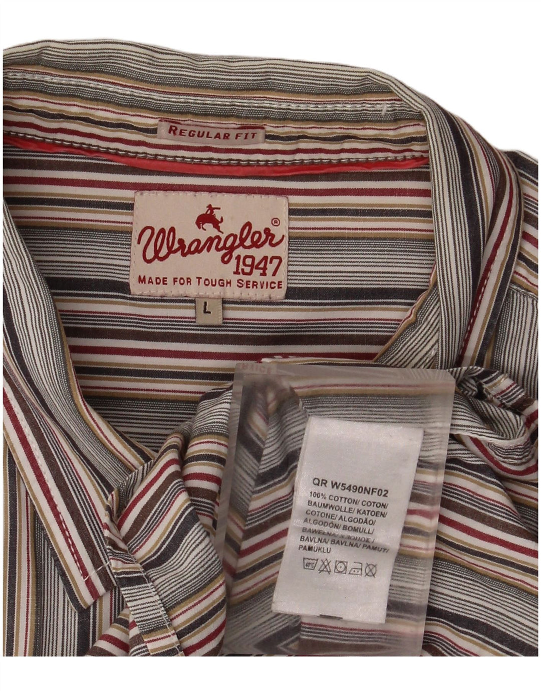 Camisa masculina Wrangler grande algodão listrado multicolorido