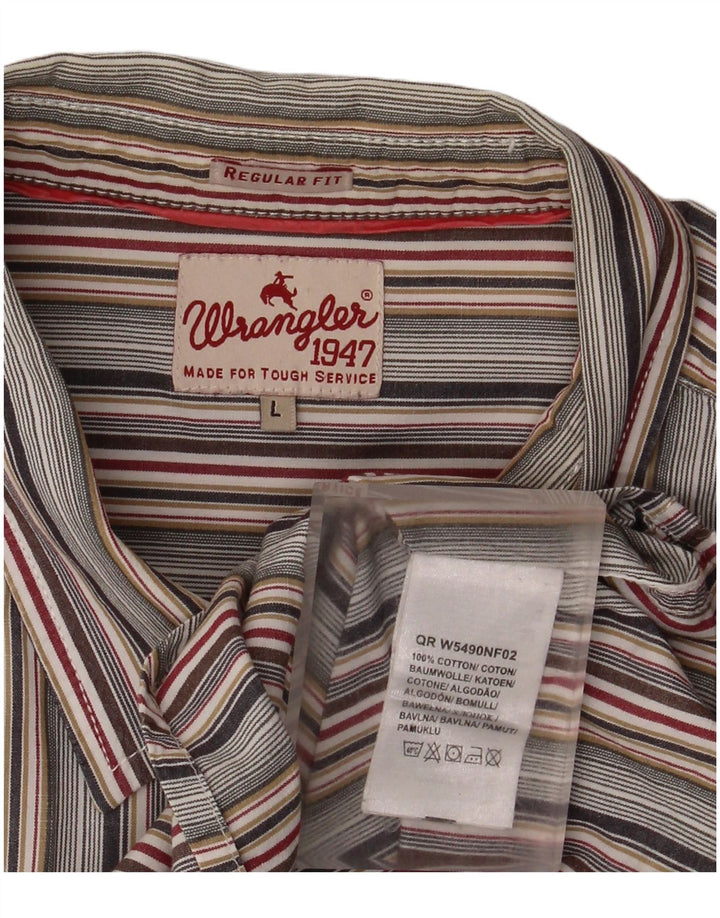 Camisa masculina Wrangler grande algodão listrado multicolorido