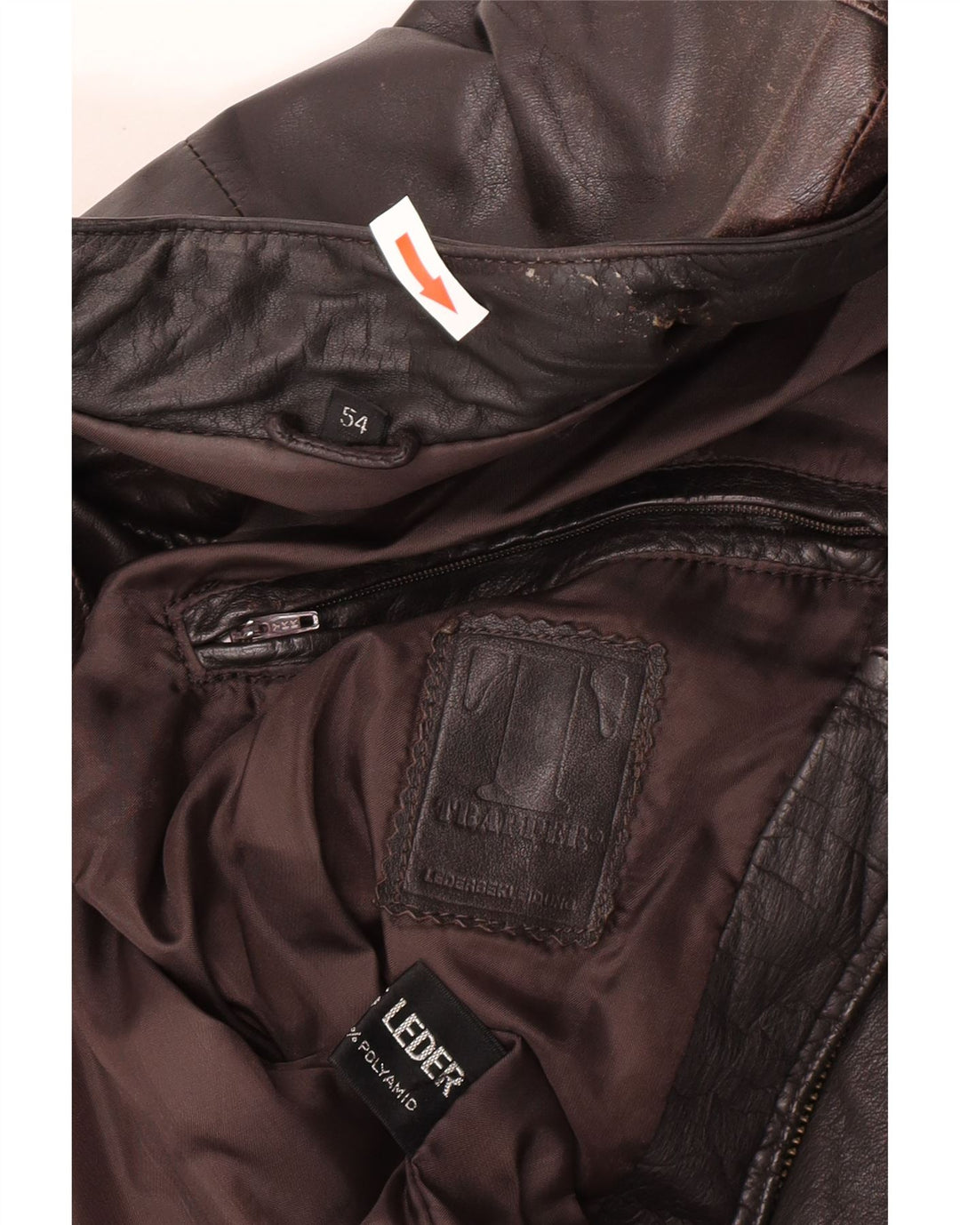 Jaqueta de couro masculina Trapper IT 54 2XL couro marrom