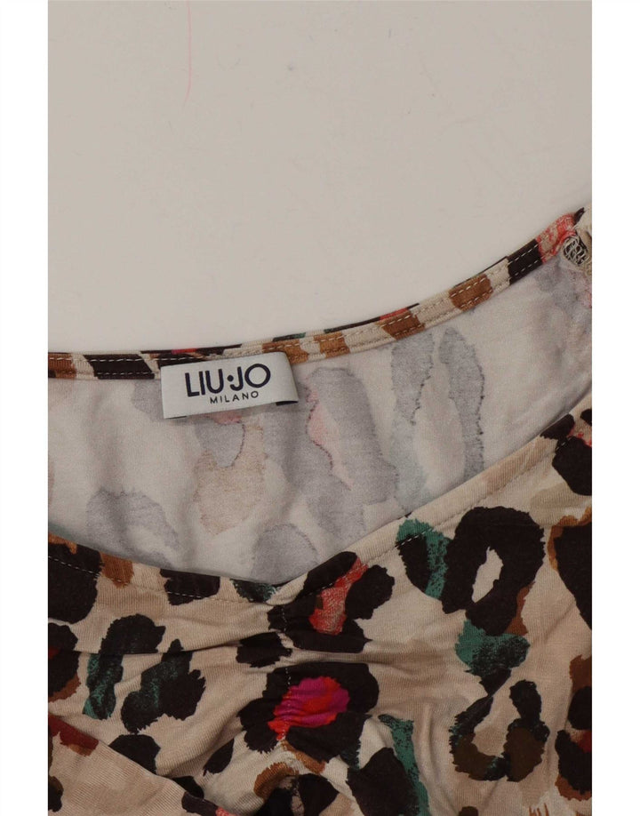 Blusa feminina Liu Jo UK 12 bege médio estampa animal