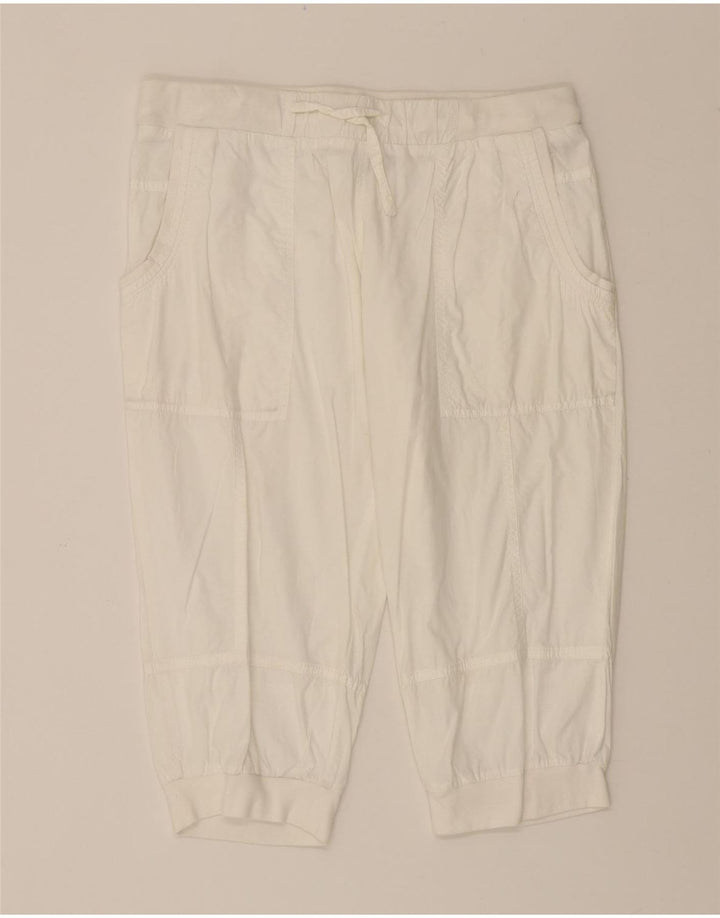 CHAMPION Womens Capri Tracksuit Trousers Joggers UK 10 Small  White Cotton Vintage Champion and Second-Hand Champion from Messina Hembry 