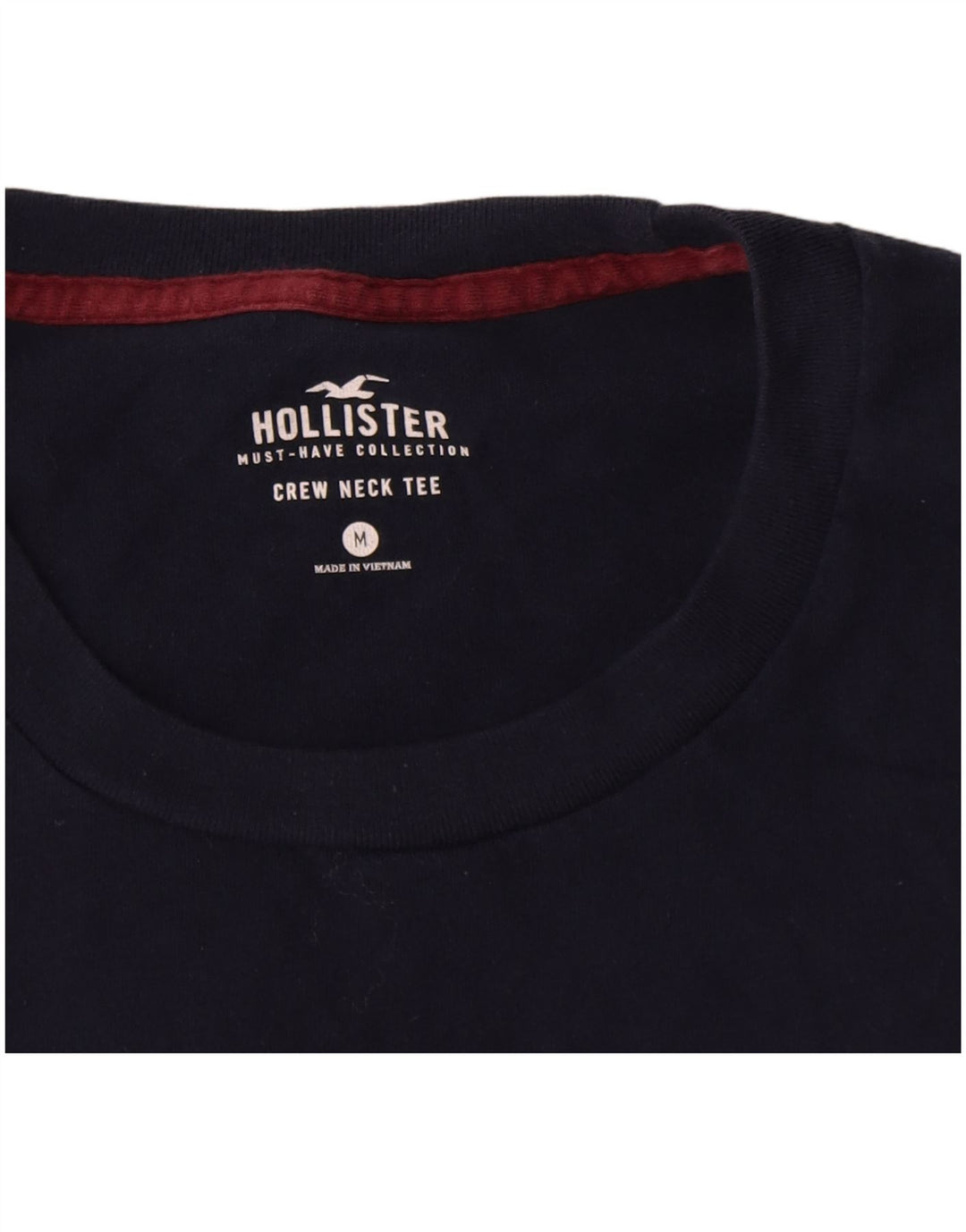 Camiseta masculina Hollister Top médio algodão azul marinho