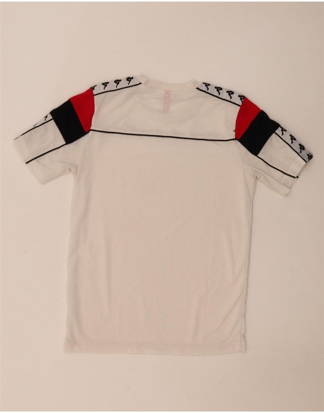 Camiseta gráfica masculina Kappa Top médio branco colorblock