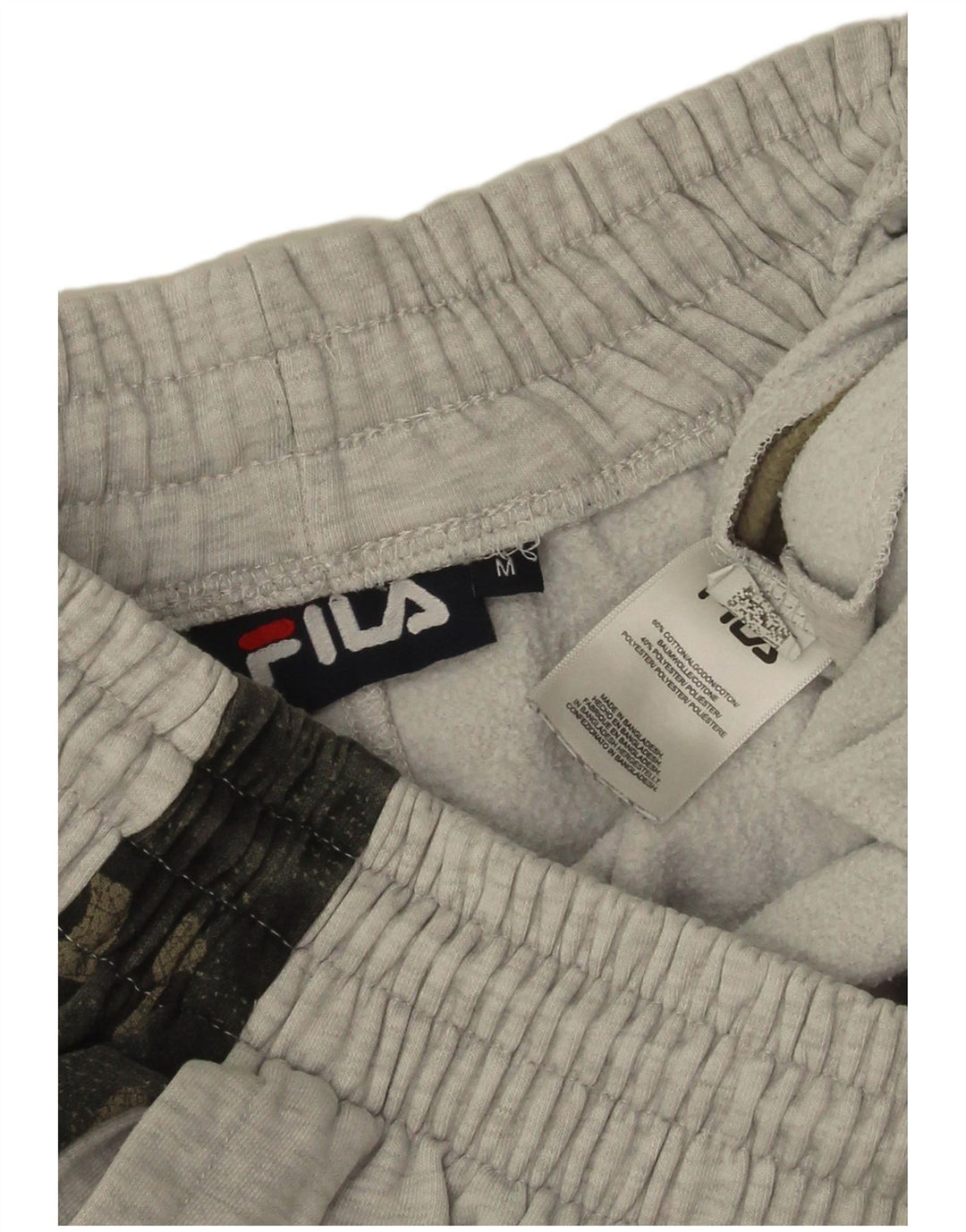 Calça de treino masculina Fila joggers algodão camuflado cinza médio