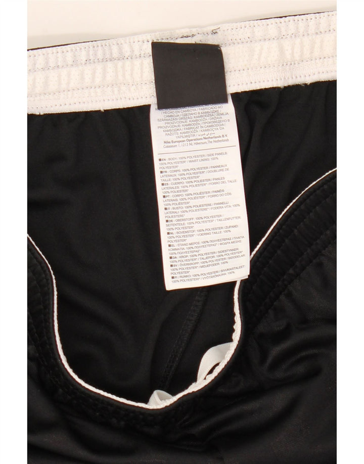 Shorts esportivos masculinos Nike Dri Fit médio preto colorblock poliéster