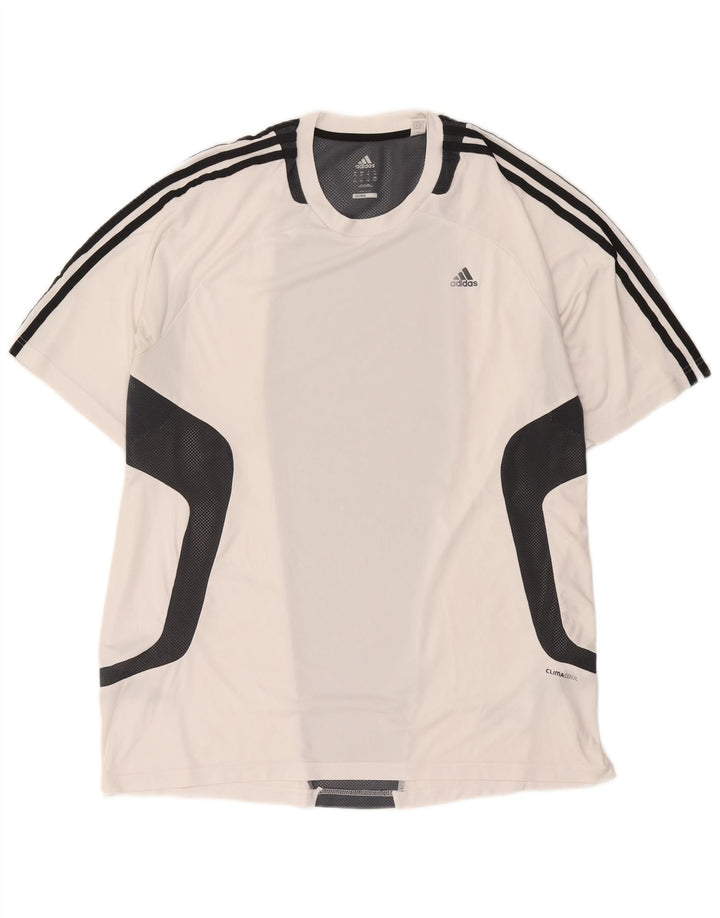 Adidas Mens Climacool Camiseta Top 2XL Branco Colourblock Poliéster