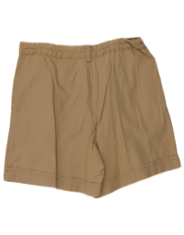 Shorts chino feminino VINTAGE de cintura alta com pegged W30 médio bege