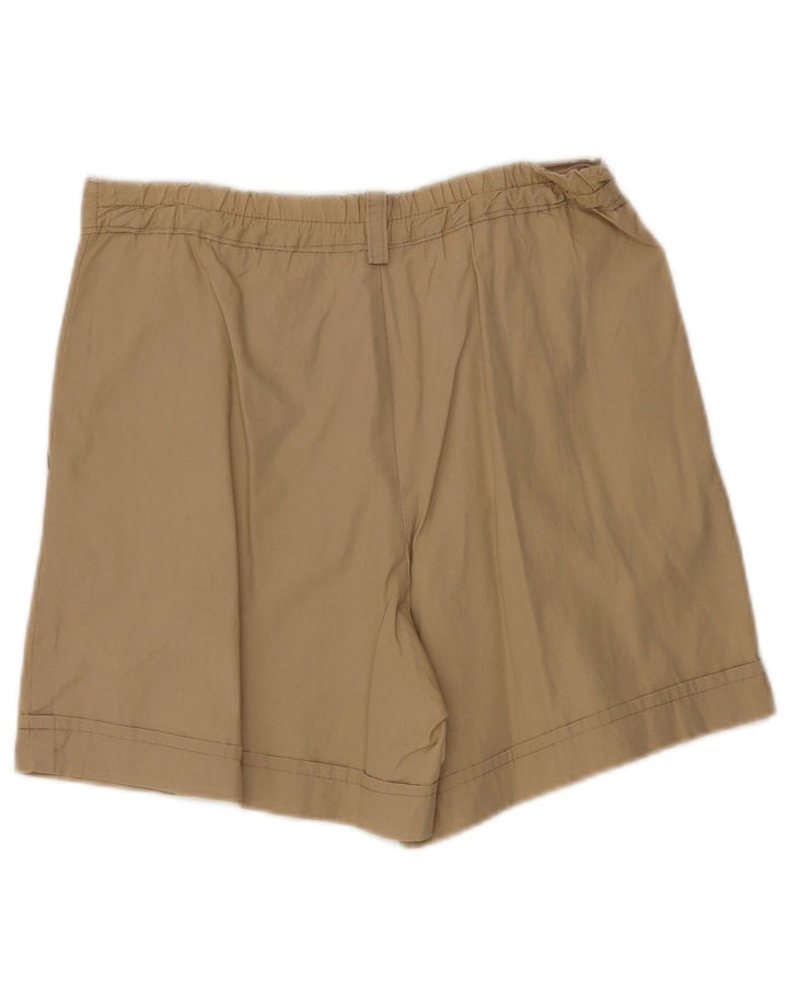 Shorts chino feminino VINTAGE de cintura alta com pegged W30 médio bege