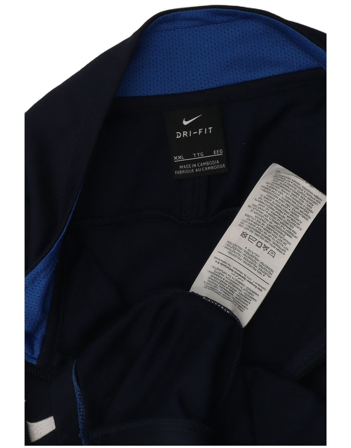 Nike Mens Dri Fit Tracksuit Top Jacket 2XL Azul Marinho Colourblock Poliéster