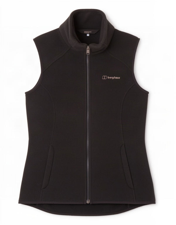 Berghaus Womens Fleece Gilet UK 10 Pequeno Poliéster Preto