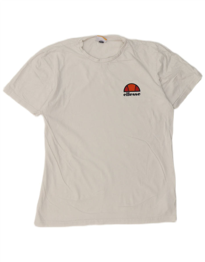 Camiseta masculina Ellesse top pequeno algodão branco