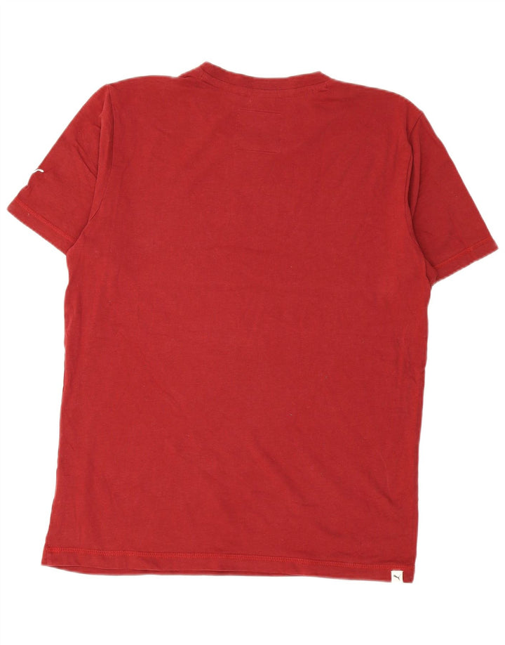 Camiseta masculina PUMA com estampa gráfica de algodão vermelho médio