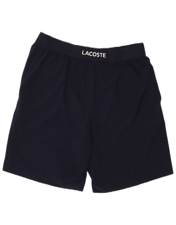 Shorts esportivos gráficos masculinos Lacoste tamanho 4 médio azul marinho poliéster