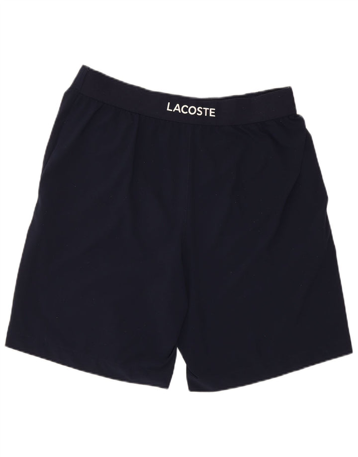 Shorts esportivos gráficos masculinos Lacoste tamanho 4 médio azul marinho poliéster