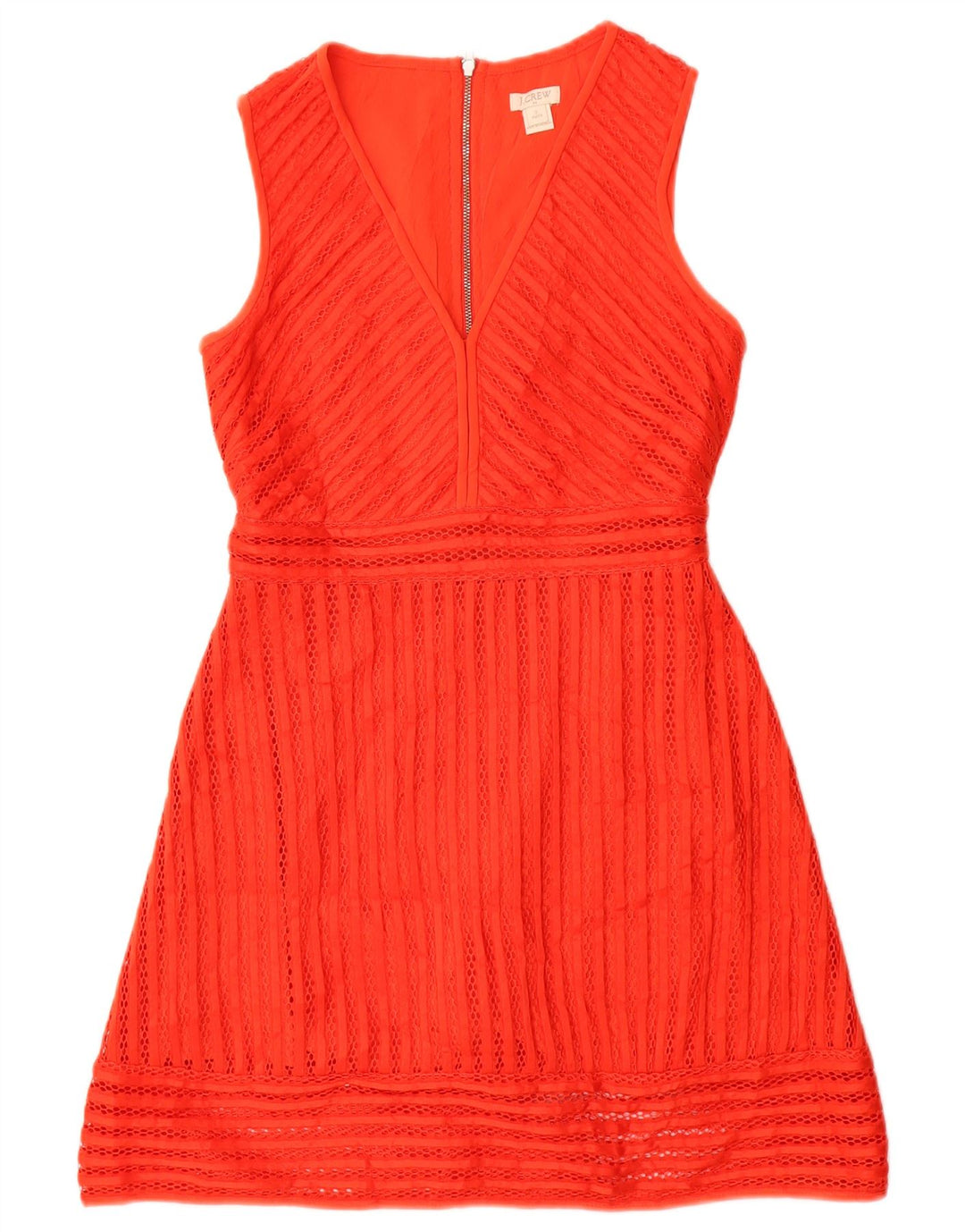 J. Crew Vestido feminino sem mangas evasê US 2 XS poliéster vermelho