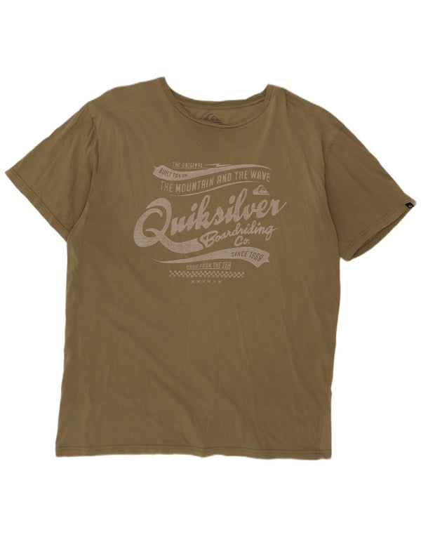 Camiseta masculina gráfica QUIKSILVER Top 2XL algodão cáqui