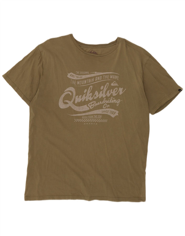 Camiseta masculina gráfica QUIKSILVER Top 2XL algodão cáqui