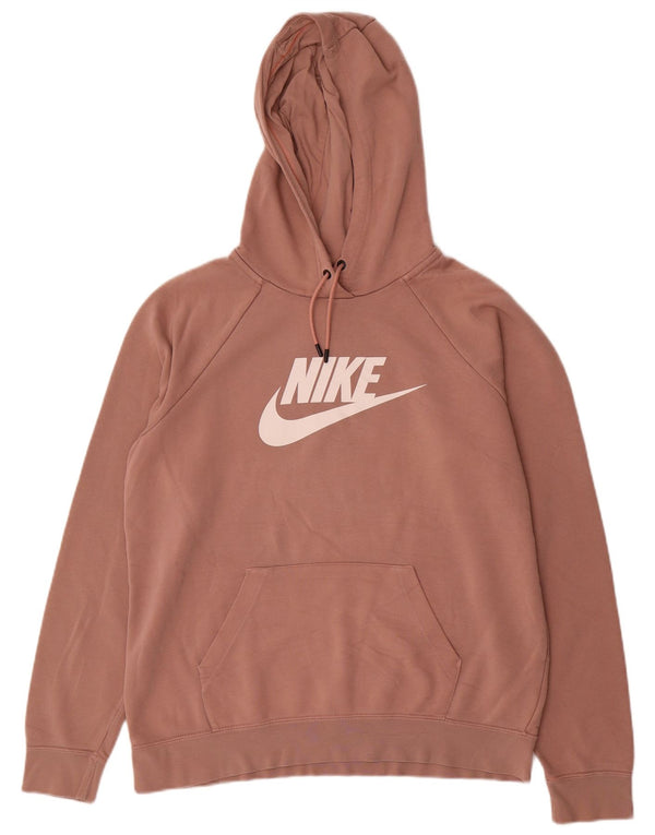 Jumper com capuz gráfico feminino Nike UK 16 grande algodão marrom