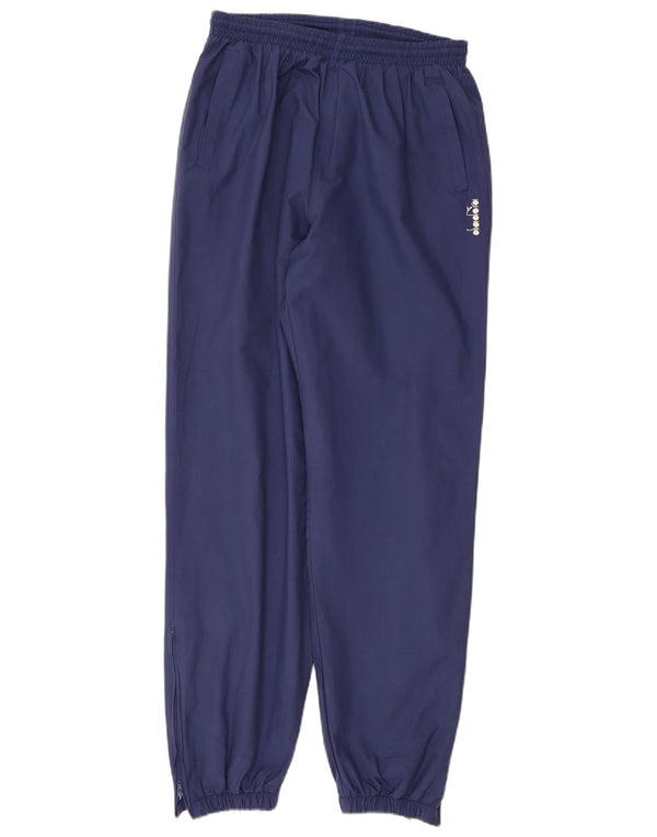 Calça de treino masculina Diadora Joggers grande poliéster azul marinho