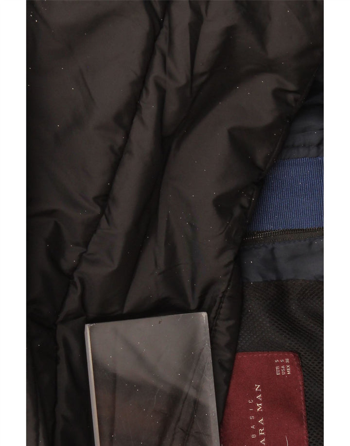 Colete acolchoado com capuz masculino ZARA UK 36 pequeno preto