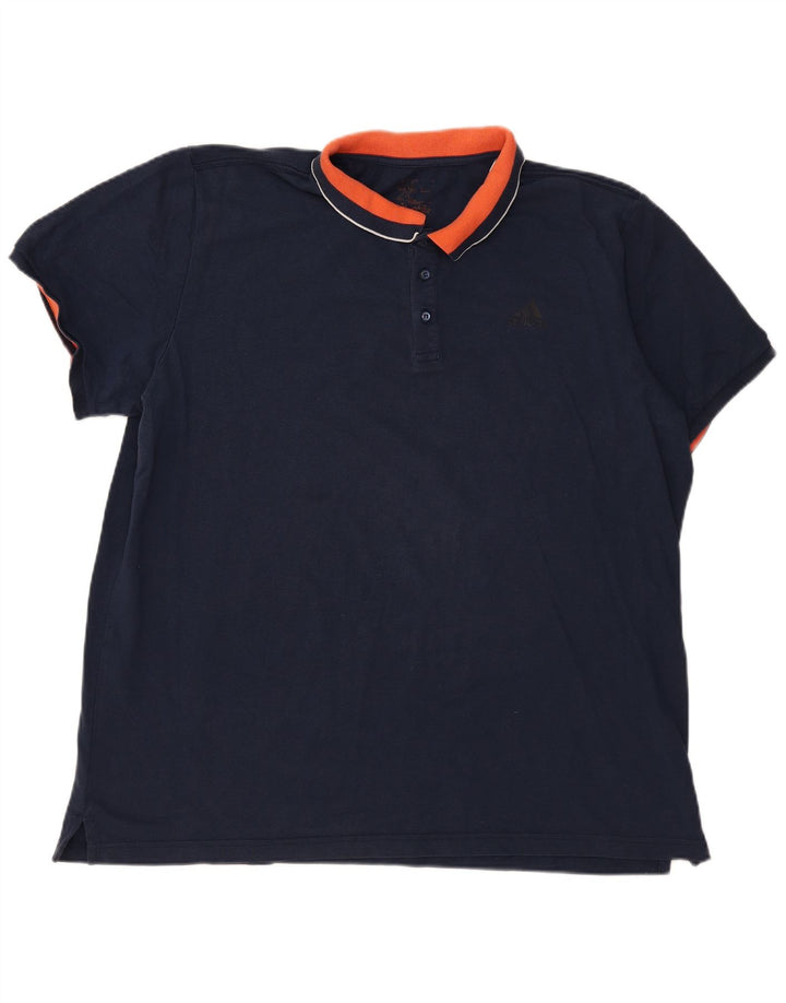 Camisa polo masculina ADIDAS 2XL algodão colorblock azul marinho