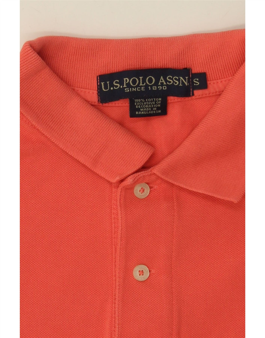 U.S. POLO ASSN. Mens Polo Shirt Small Orange Cotton Vintage U.S. Polo Assn. and Second-Hand U.S. Polo Assn. from Messina Hembry 