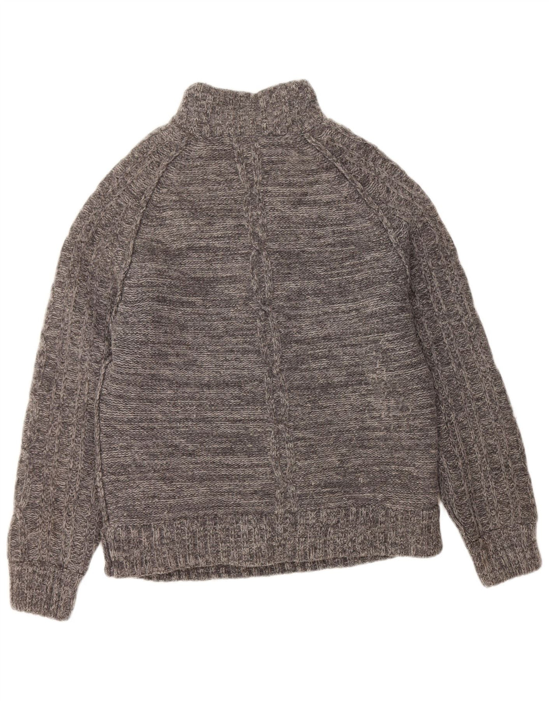 Suéter masculino FAT FACE com zíper e gola em lã de carneiro cinza grande