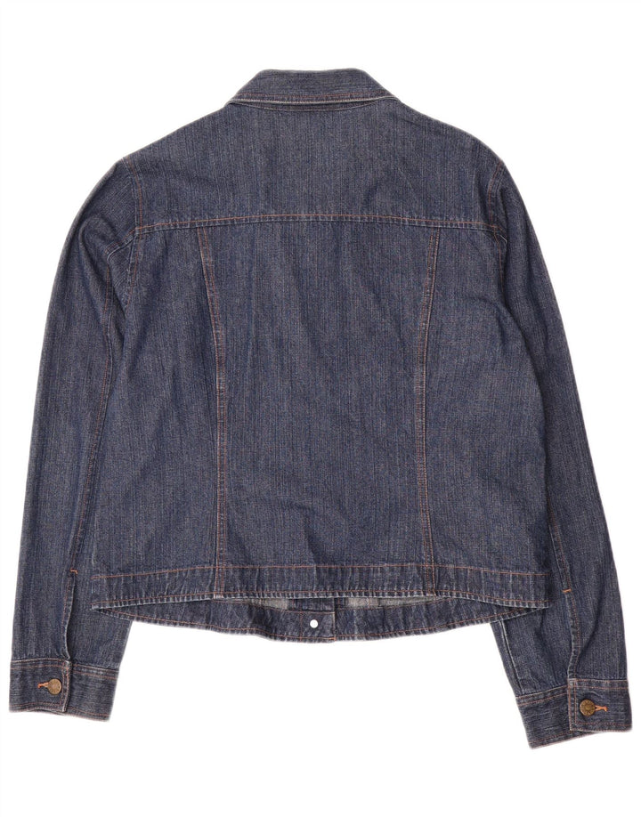 Jaqueta jeans feminina Laura Ashley Reino Unido 16 grande algodão azul