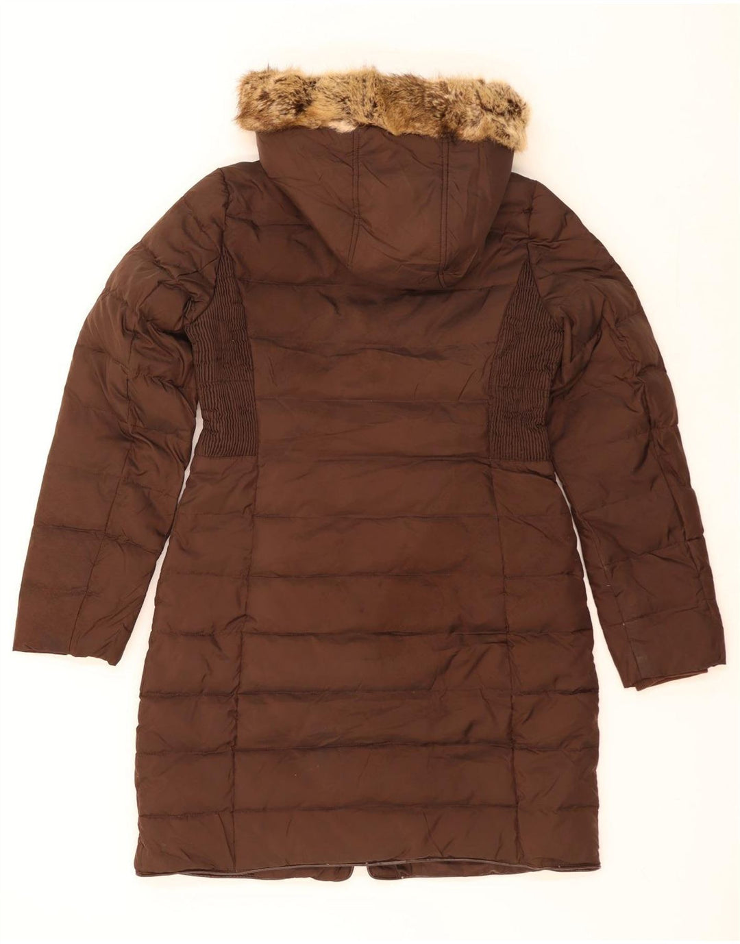 Casaco acolchoado com capuz feminino JOULES UK 10 pequeno poliéster marrom