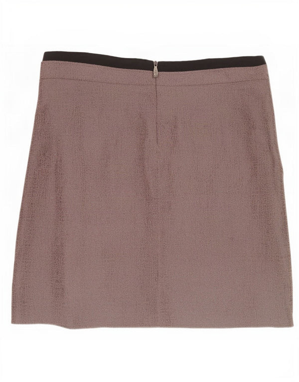 Mini saia feminina Kaliko Reino Unido 20 2XL W38 marrom colorblock algodão
