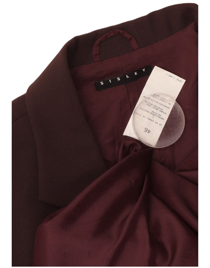 Sisley Jaqueta Blazer Feminina com 3 Botões IT 46 Grande Poliéster Marrom