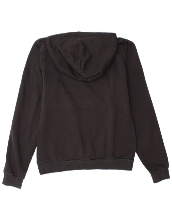 Puma feminino gráfico moletom com capuz UK 12 médio algodão preto